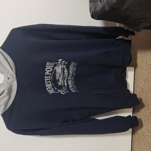 Navy Hoodie with Graphic Print